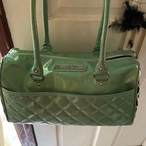 Aqua Vinyl Lux De Ville Rockabilly Quilted Bag